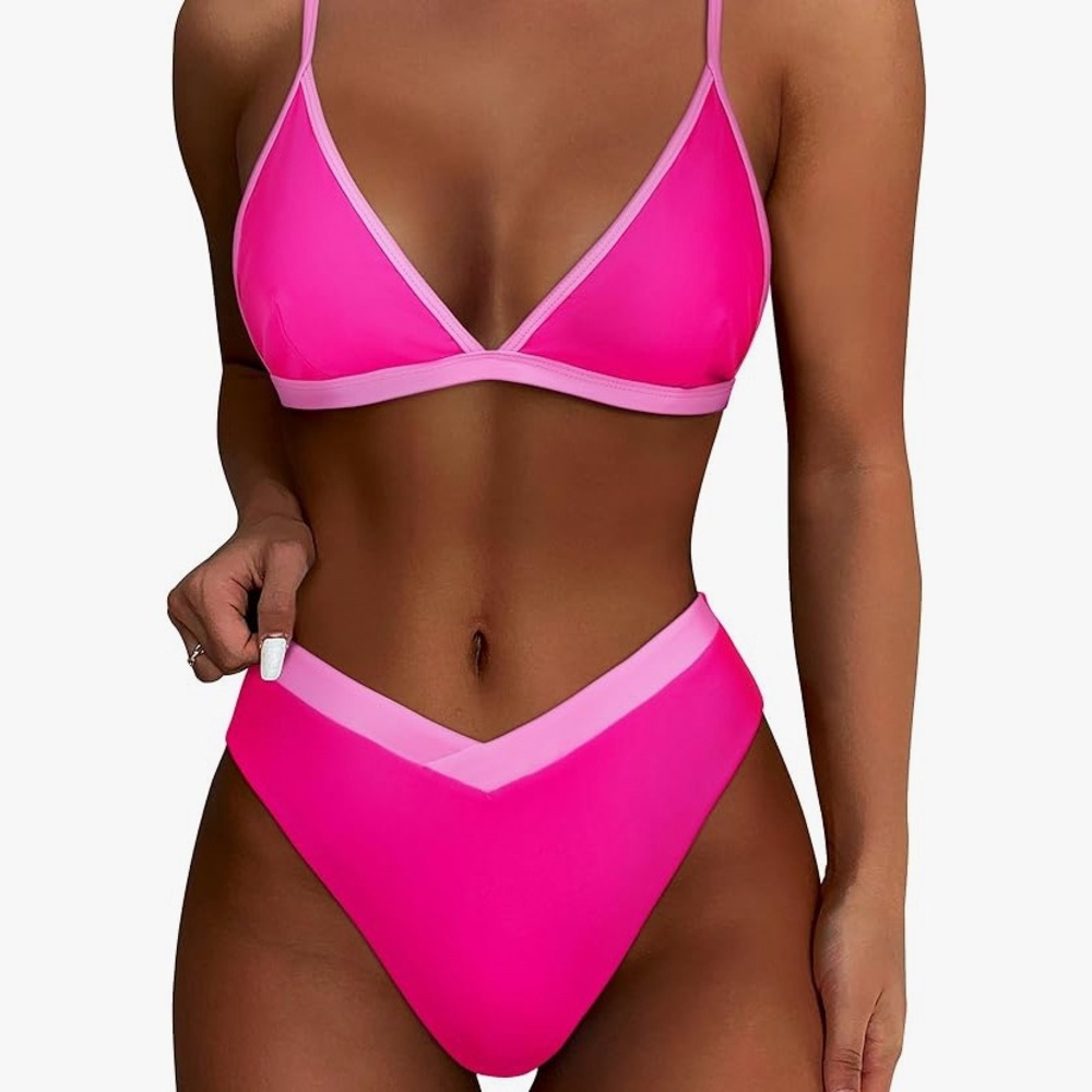 Vibrant Pink Triangle Bikini